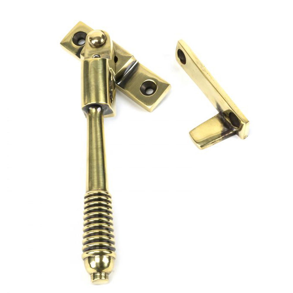 From the Anvil Night-Vent Locking Reeded Fastener - Aged Brass